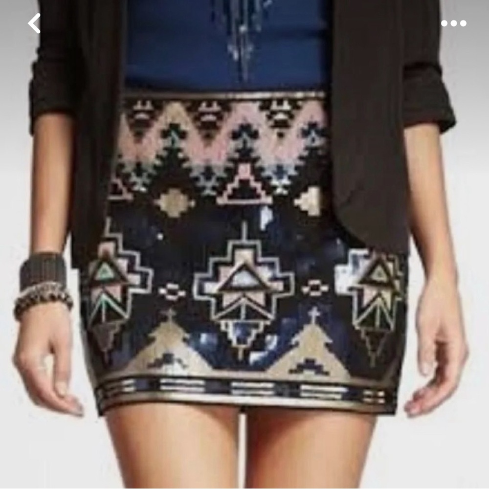 Express Mini Sequin Skirt X-small